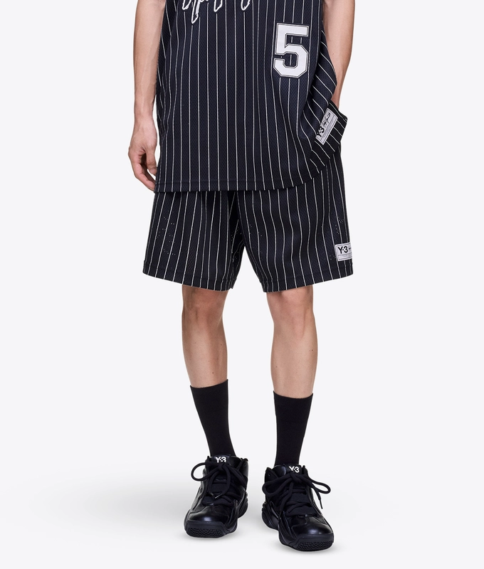 PINSTRIPE MESH SHORT