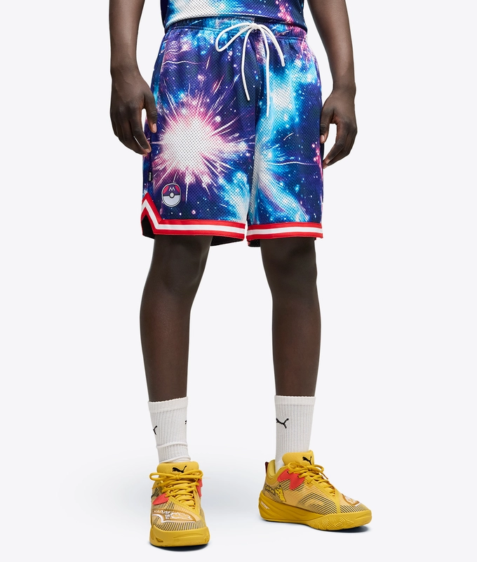 X POKEMON X HOOPS MEWTWO PRINTED SHORTS