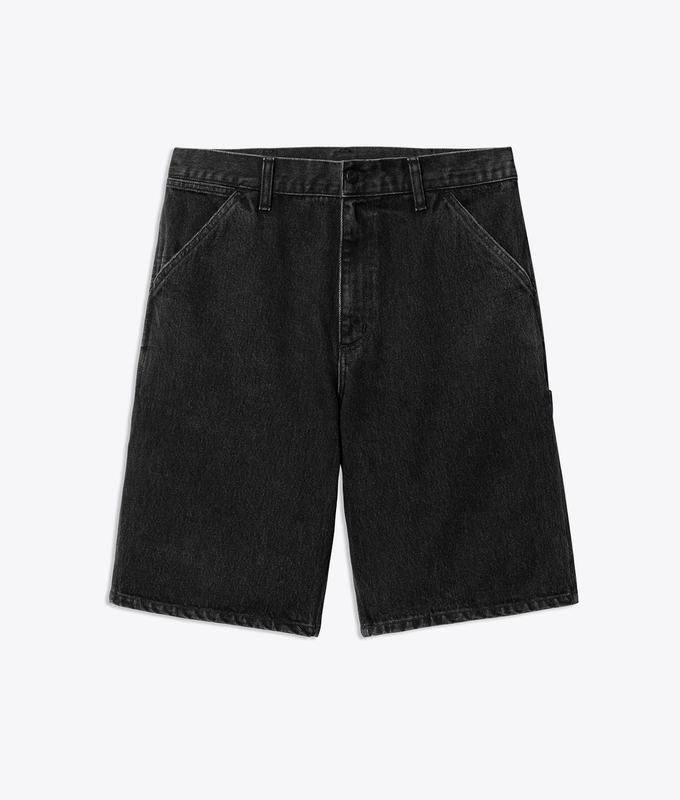 STONE WASHED SINGLE KNEE SHORT