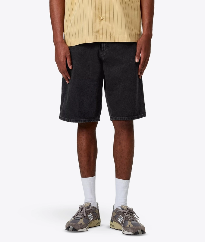 STONE WASHED SINGLE KNEE SHORT