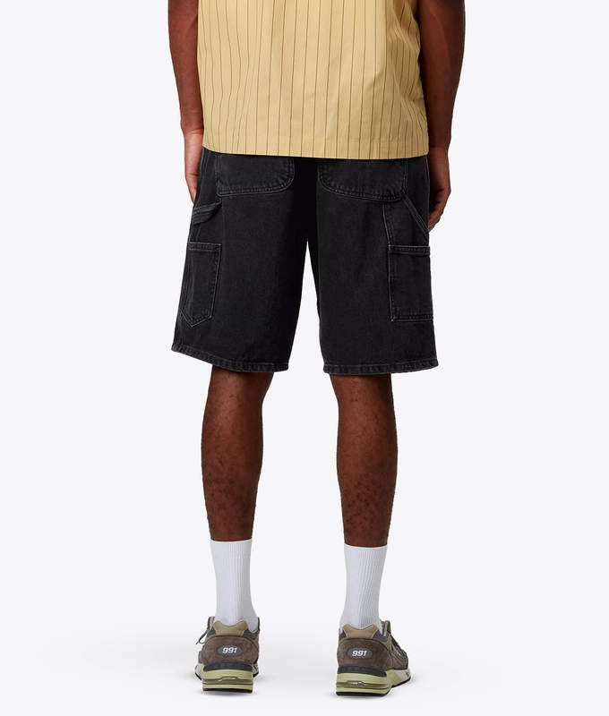 STONE WASHED SINGLE KNEE SHORT