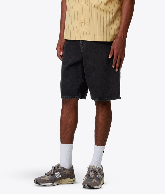 STONE WASHED SINGLE KNEE SHORT