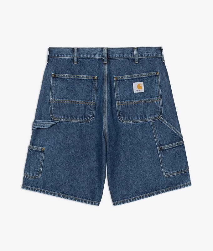 STONE WASHED DOUBLE KNEE SHORT