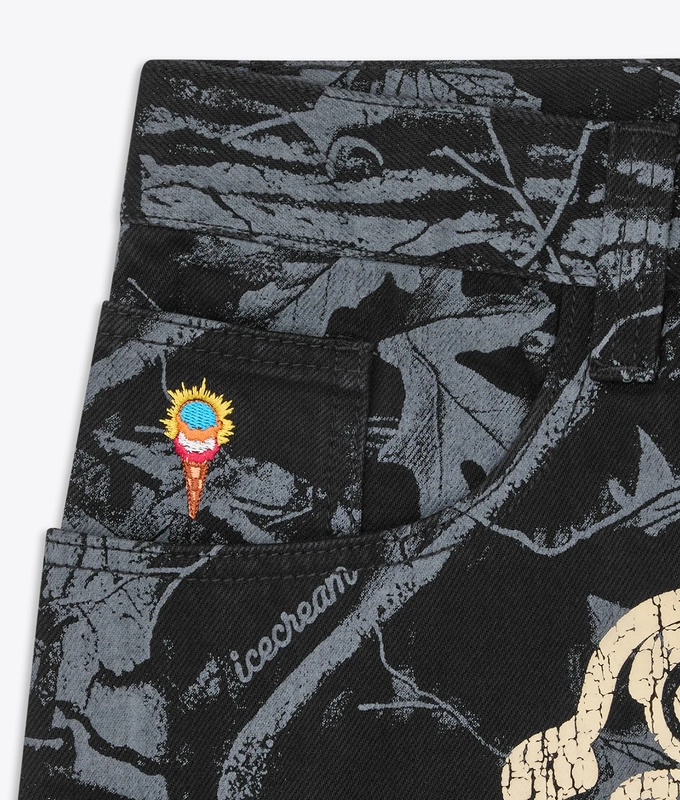 TREE CAMO DOUBLE SCOOP DENIM PANT