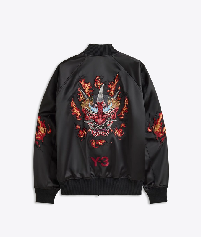 EMBROIDERED GRAPHIC SATIN SOUVENIR JACKET