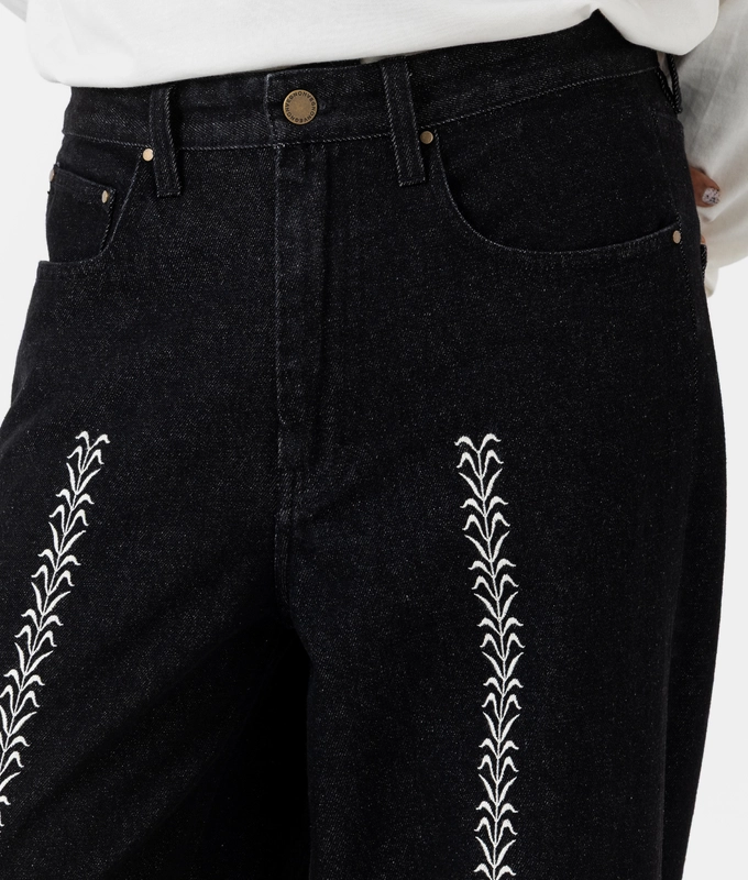 Straight Leg Denim Pants