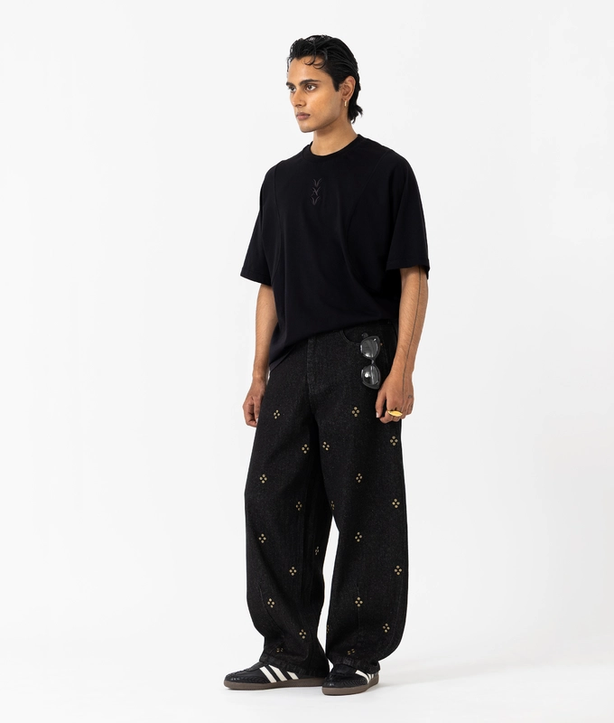 Barrel Leg Denim Pants