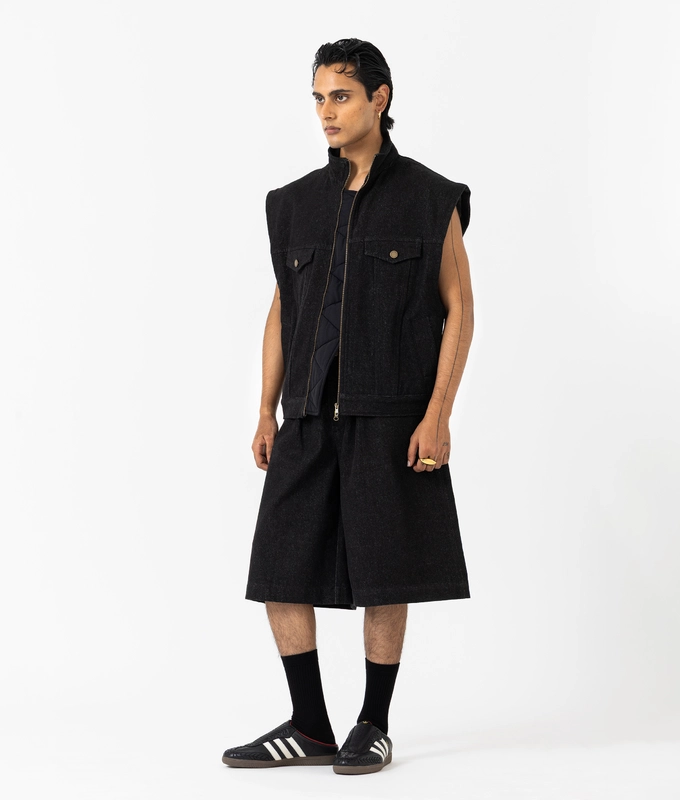 Sleeveless Boxy Jacket