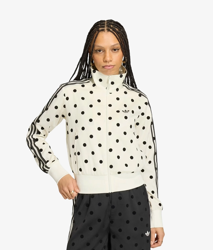 SATIN POLKA DOTS TRACK TOP