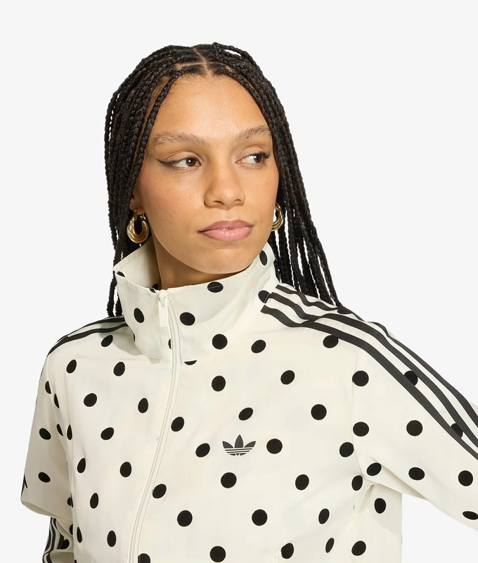 SATIN POLKA DOTS TRACK TOP