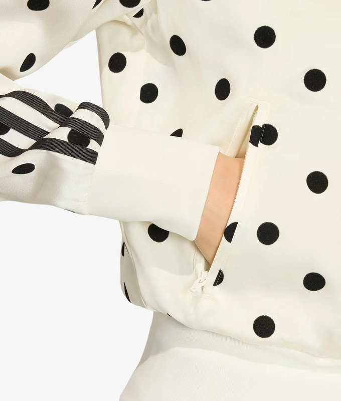 SATIN POLKA DOTS TRACK TOP