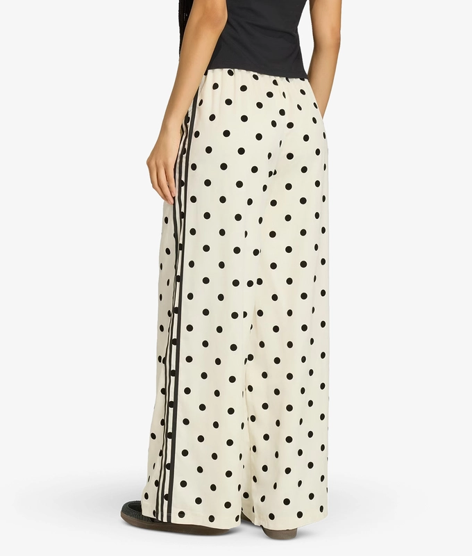 SATIN POLKA DOTS WIDE LEG PANTS