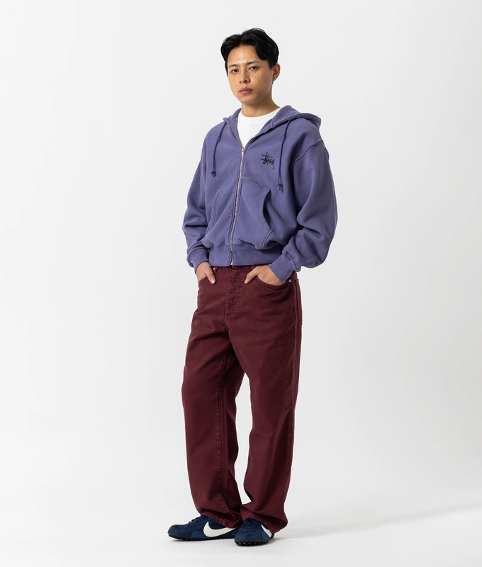PIGMENT DYED FRONT OPEN FLEECE HOODIE