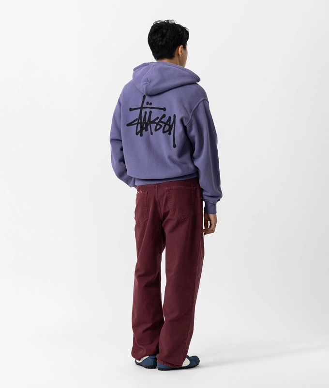 PIGMENT DYED FRONT OPEN FLEECE HOODIE