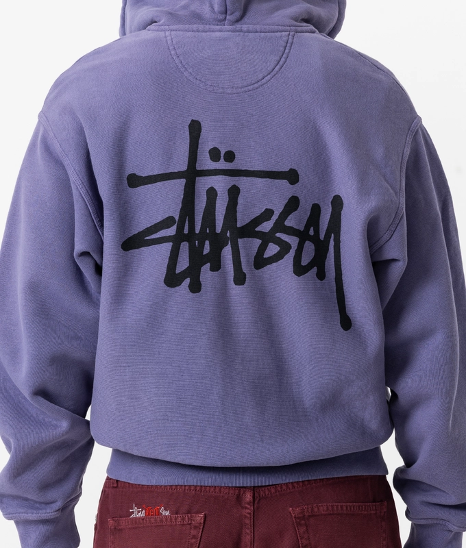 PIGMENT DYED FRONT OPEN FLEECE HOODIE