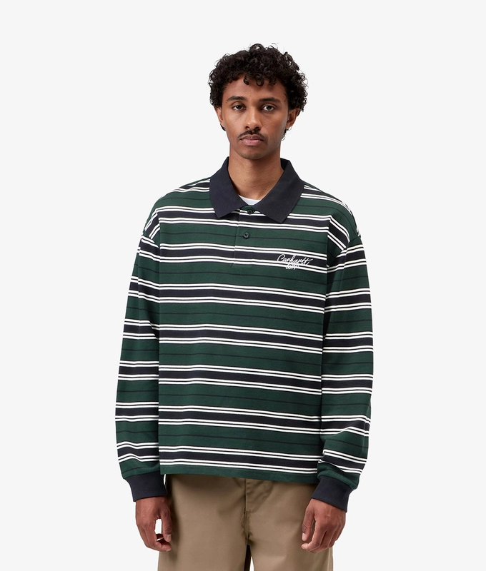 LONG SLEEVE DEVITT STRIPED RUGBY POLO