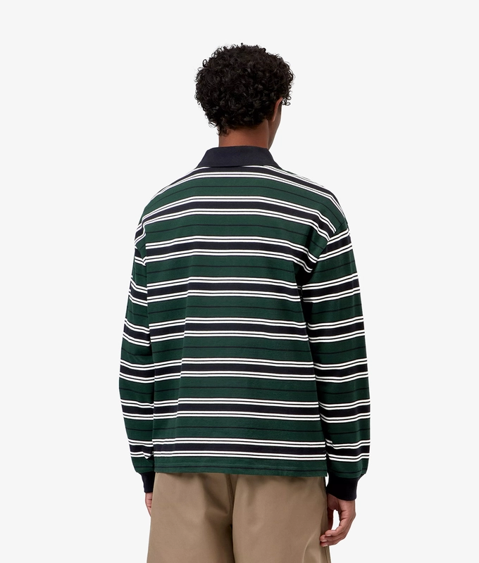 LONG SLEEVE DEVITT STRIPED RUGBY POLO