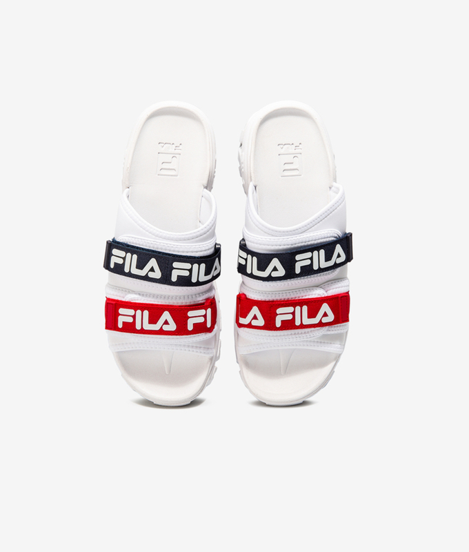 OUTDOOR SLIDE W 'WHT/FLA NVY'