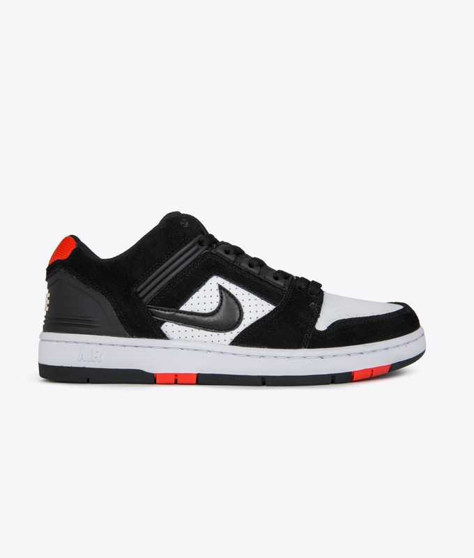 SB AIR FORCE II LOW 'BLACK/BLACK-WHITE-HABANERO RED'