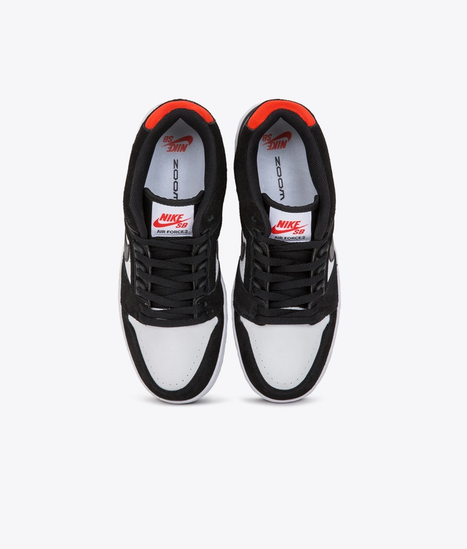 SB AIR FORCE II LOW 'BLACK/BLACK-WHITE-HABANERO RED'