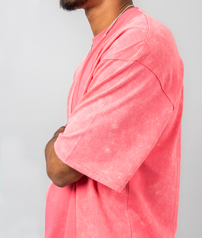 TONE ON TONE ACID WASH T-SHIRT 'PINK'
