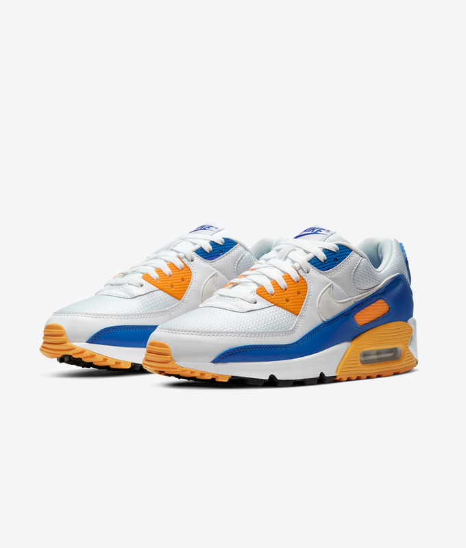 AIR MAX 90 'WHITE/WHITE-VARSITY MAIZE-VARSITY ROYAL'