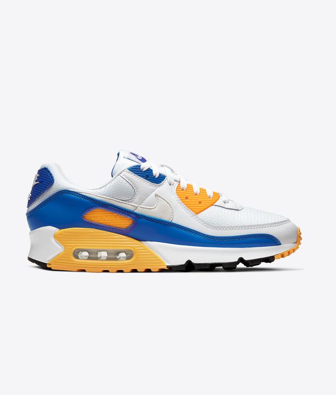 AIR MAX 90 'WHITE/WHITE-VARSITY MAIZE-VARSITY ROYAL'