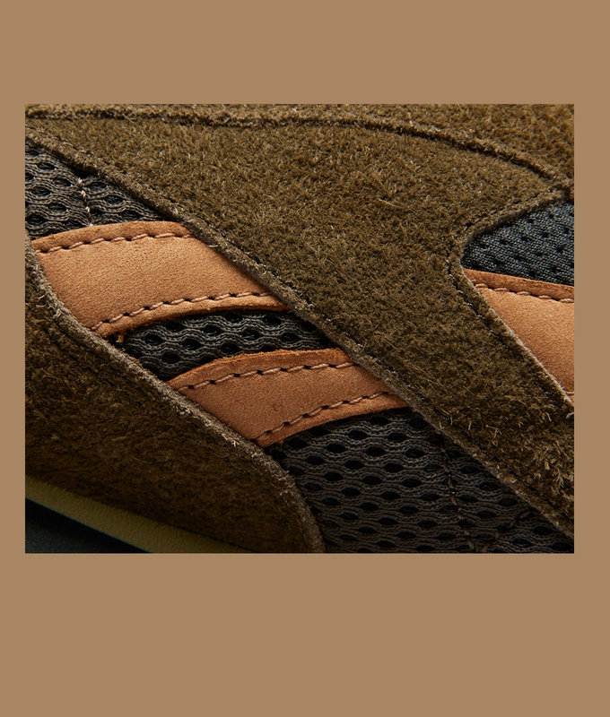 x Brain dead CL LEATHER MU 'MOSS / SOFT CAMEL / FILTERED YELLOW'