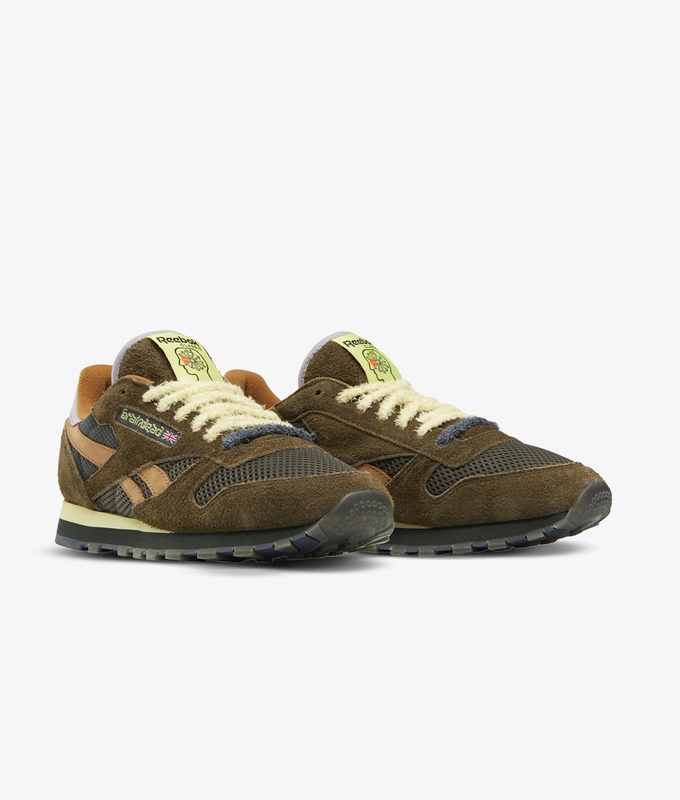 x Brain dead CL LEATHER MU 'MOSS / SOFT CAMEL / FILTERED YELLOW'