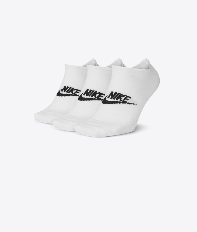 NSW EVERYDAY ESSENTIAL NO-SHOW SOCKS 'WHITE/BLACK' - PACK OF 3 PAIRS