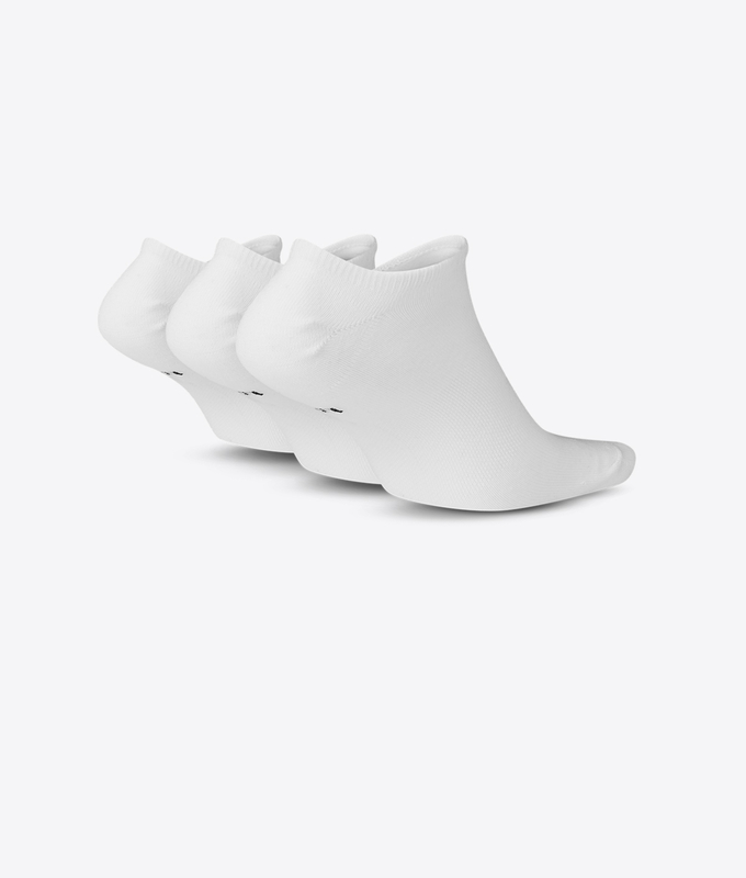 NSW EVERYDAY ESSENTIAL NO-SHOW SOCKS 'WHITE/BLACK' - PACK OF 3 PAIRS