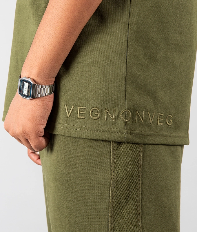 VegNonVeg Essential Tee  'OLIVE'