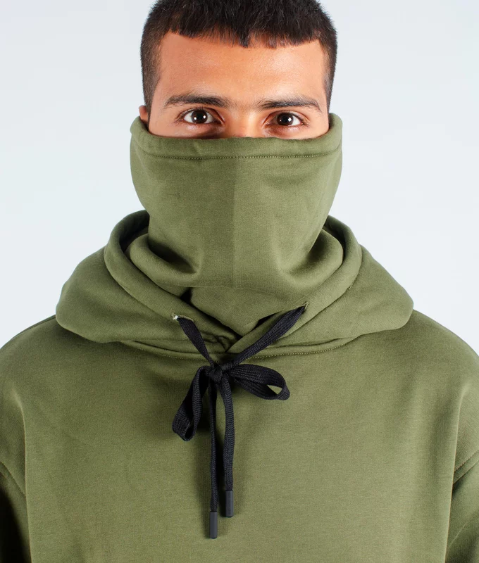 VegNonVeg Essential Snood Hoodie 'OLIVE'