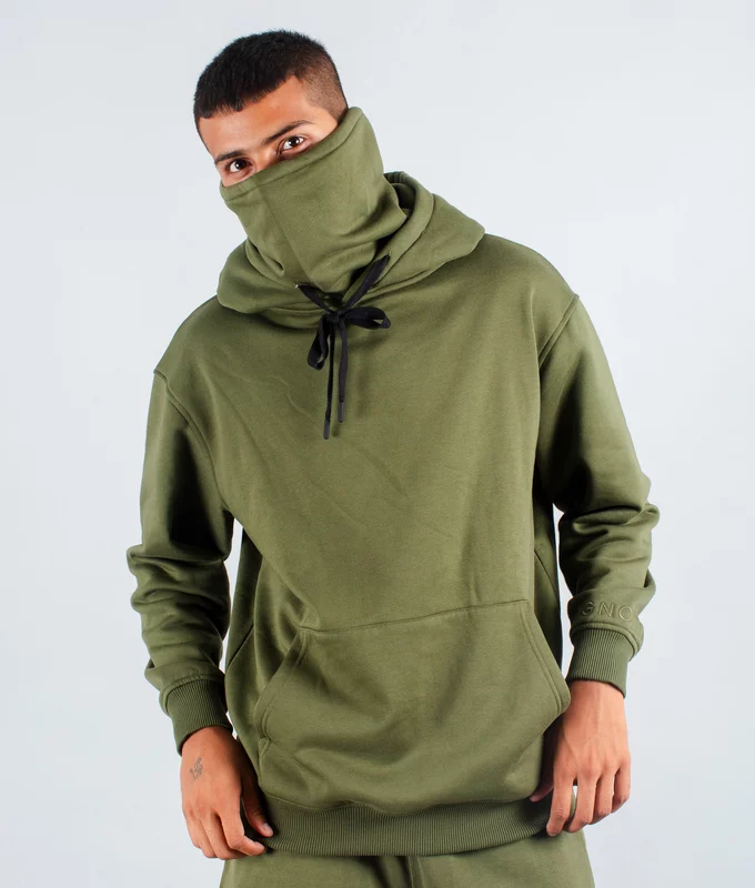 VegNonVeg Essential Snood Hoodie 'OLIVE'