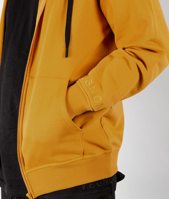 VegNonVeg Front Open Snood Hoodie 'MUSTARD'