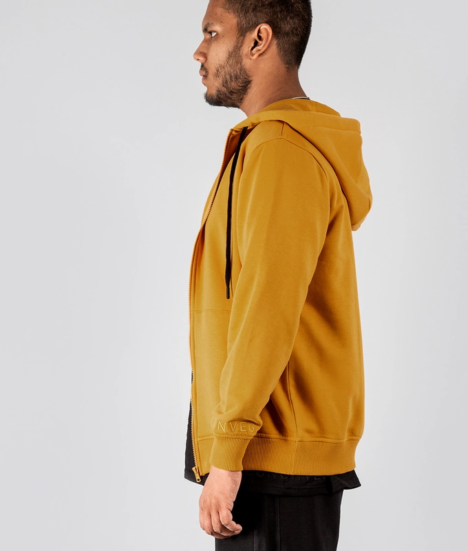 VegNonVeg Front Open Snood Hoodie 'MUSTARD'