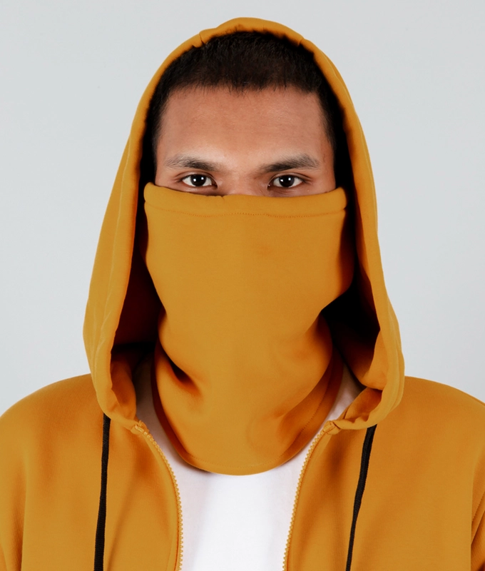 VegNonVeg Front Open Snood Hoodie 'MUSTARD'