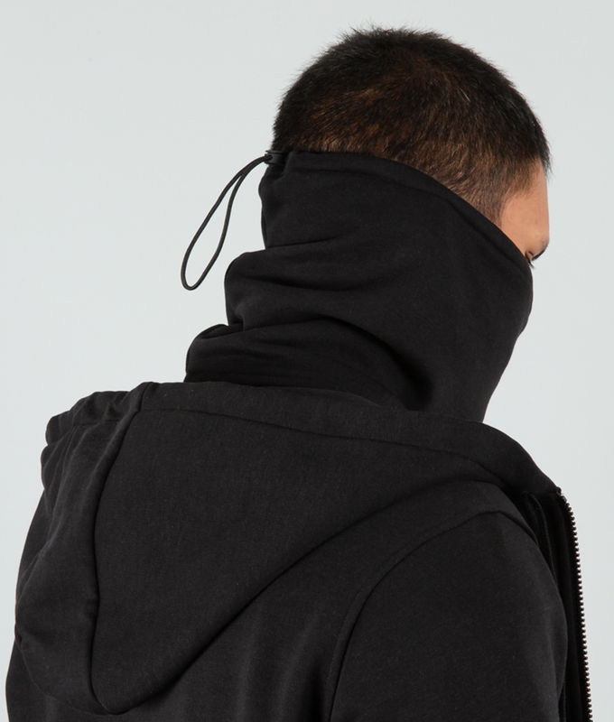 VegNonVeg Front Open Snood Hoodie 'BLACK'