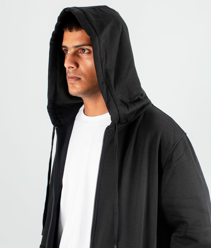 VegNonVeg Front Open Snood Hoodie 'BLACK'