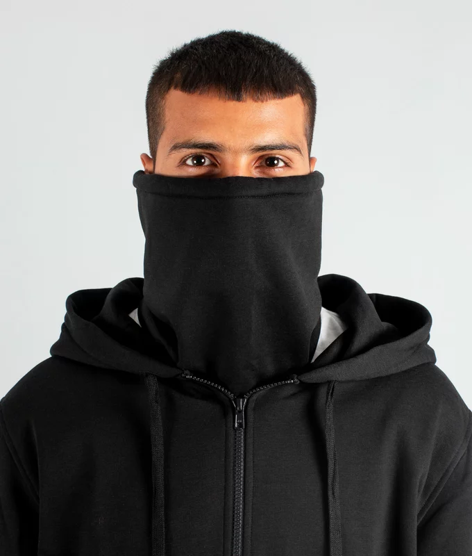 VegNonVeg Front Open Snood Hoodie 'BLACK'