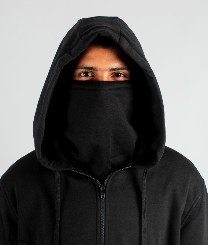 VegNonVeg Front Open Snood Hoodie 'BLACK'