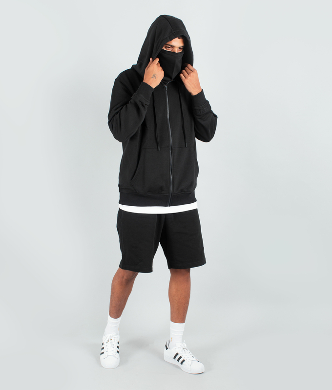 VegNonVeg Front Open Snood Hoodie 'BLACK'