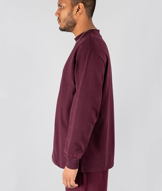 VegNonVeg Essential LS Tee 'WINE'