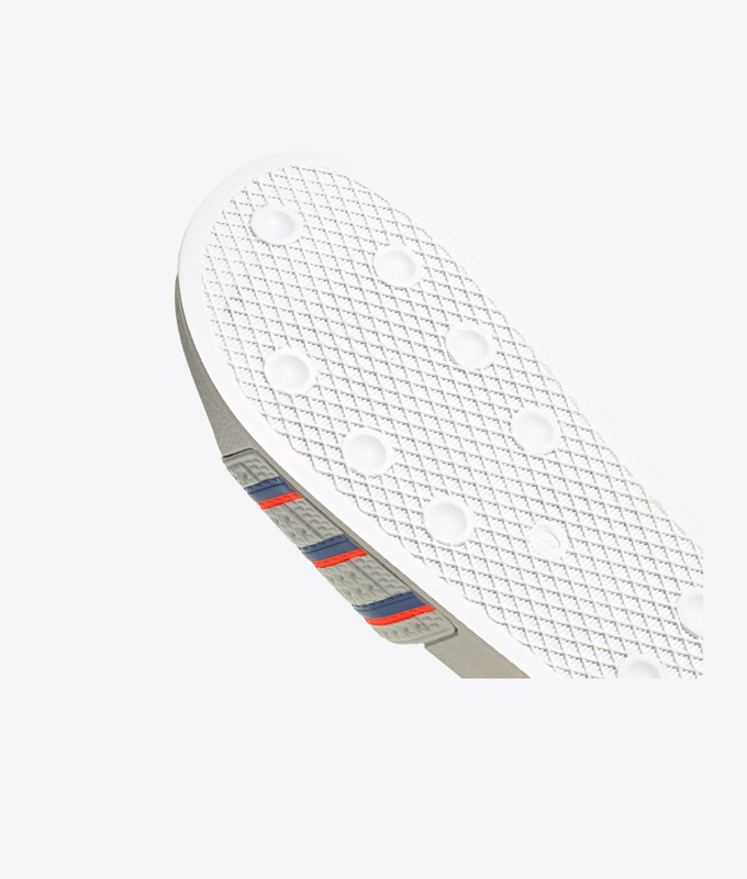 ADILETTE 'CLOUD WHITE / BLUE / SOLAR RED''