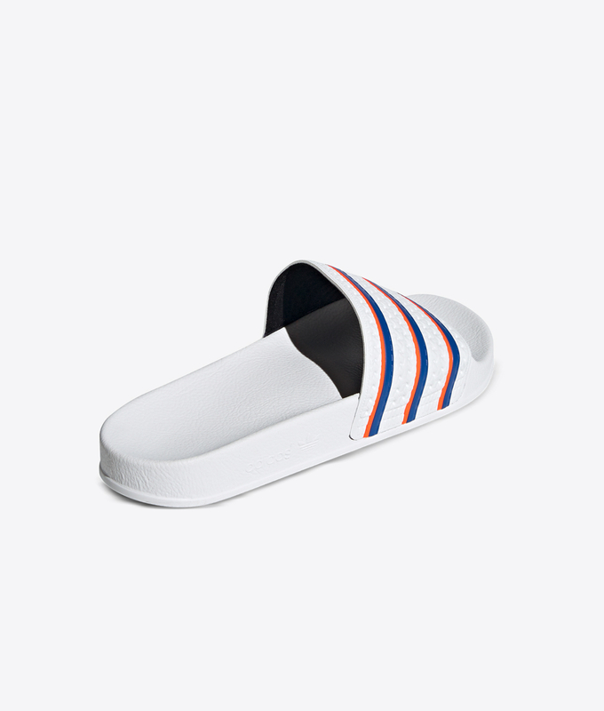 ADILETTE 'CLOUD WHITE / BLUE / SOLAR RED''