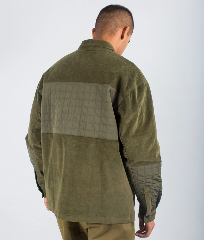 Quilted panel Shacket 'Olive'