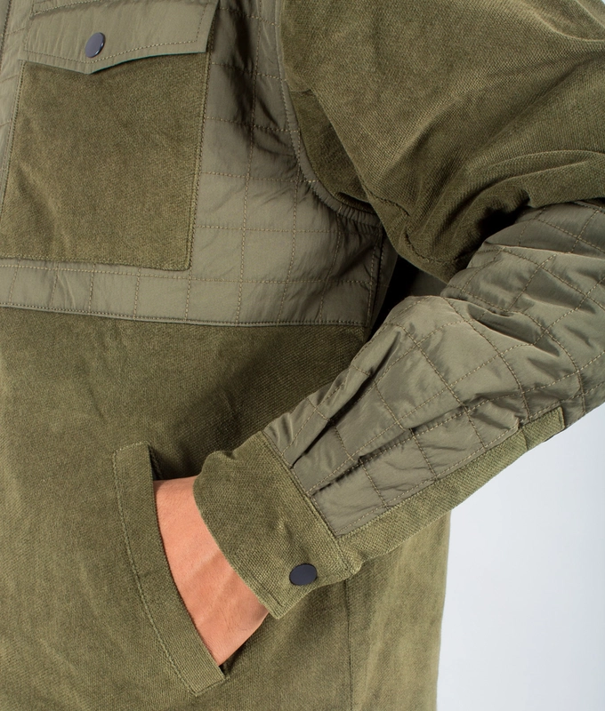 Quilted panel Shacket 'Olive'