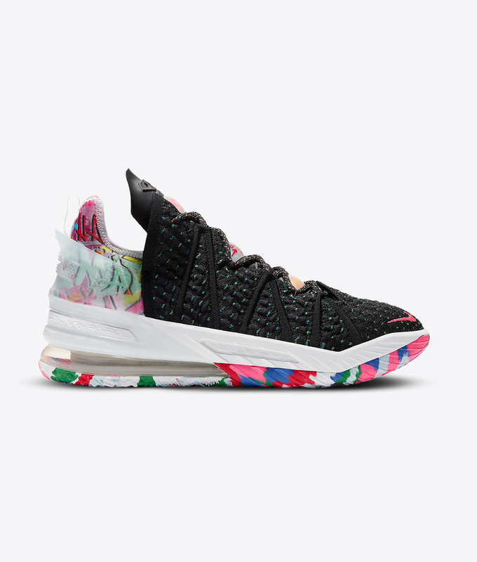 LEBRON XVIII 'BLACK/PINK BLAST-MULTI-COLOR'