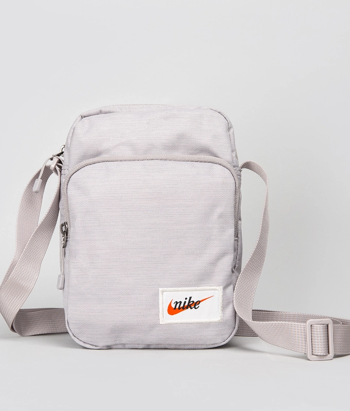 NIKE HERITAGE SMIT BAG 'ATMOSPHERE GREY/ORANGE BLAZE'