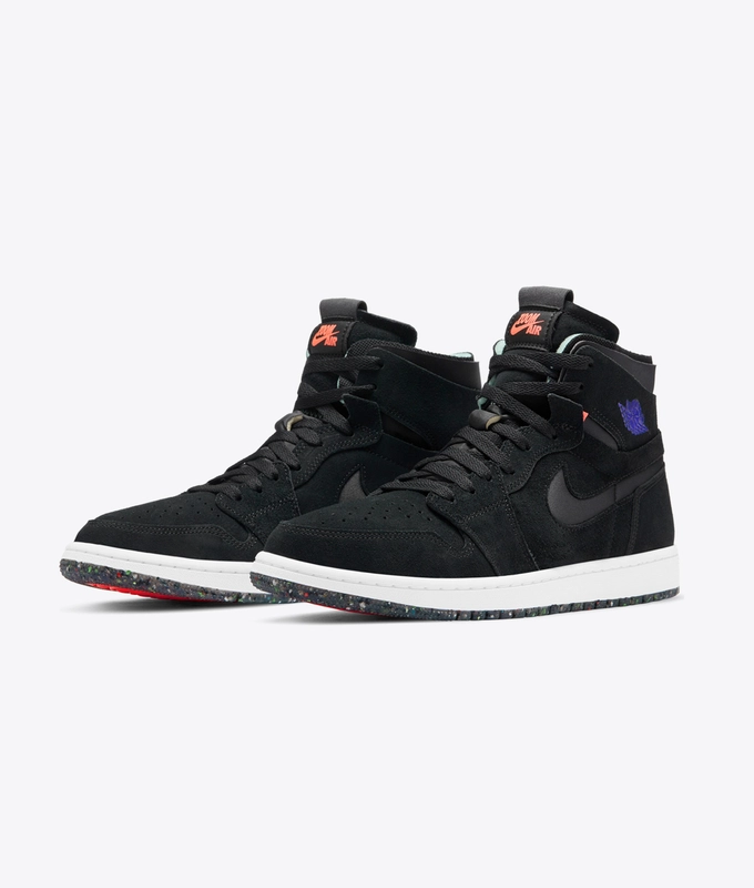 AIR JORDAN 1 ZOOM AIR CMFT 'BLACK/COURT PURPLE-HOT PUNCH-GREEN GLOW'